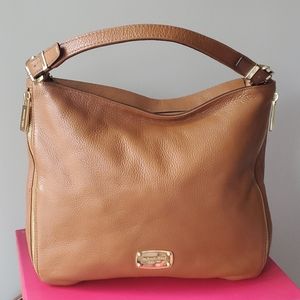 Michael Kors Camel Pebble Leather Satchel